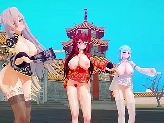 MMD virtual youtuber tahun baru cina KKVMD (oleh 熊野ひろ)