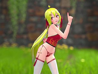 Gadis Cina M22 Hentai Buka Baju Menari Ribbon MMD 3D Rambut Pirang (KLIP)