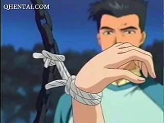 يحصل مشدود عارية أنيمي الفتاة وgangbanged