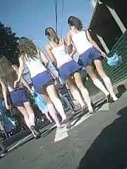 Cheerleaders Breathe hard Upskirt